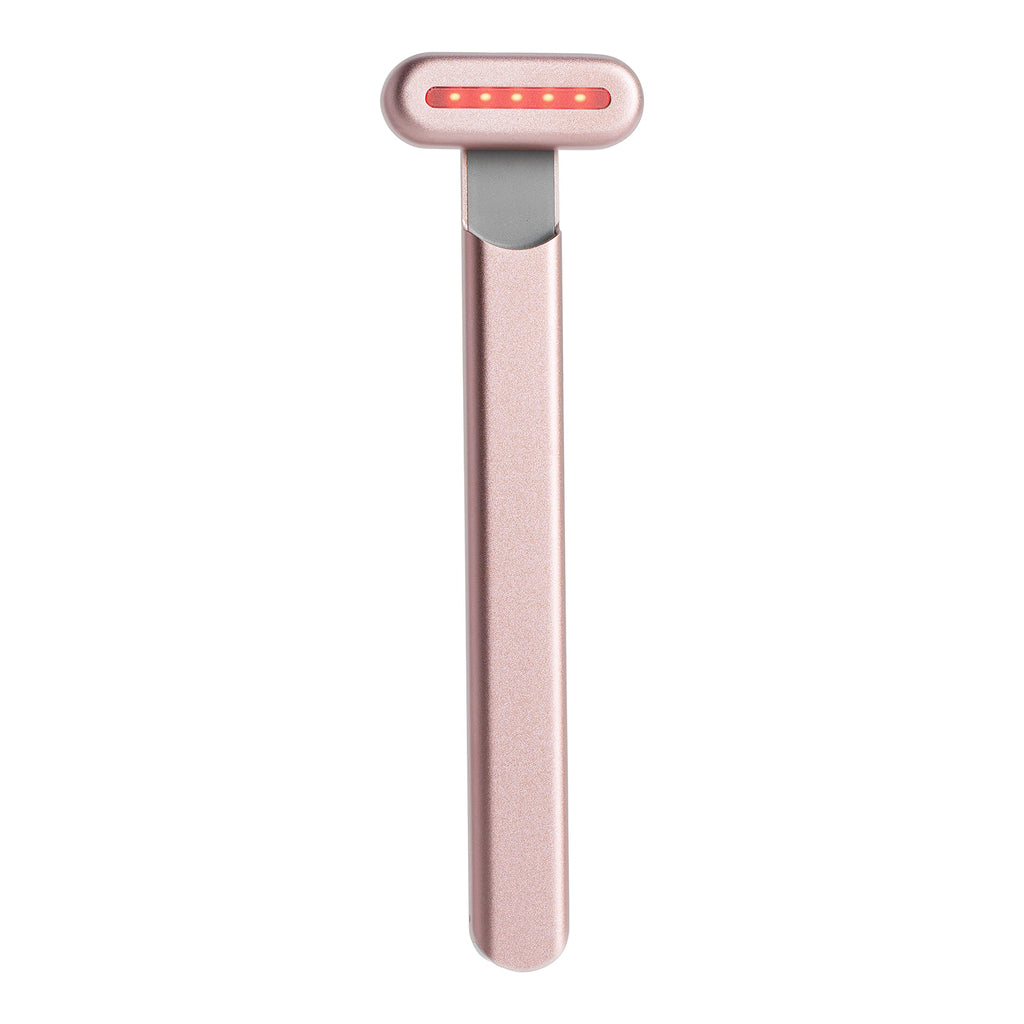 Solawave 4-in-1 Facial Wand and Renew Complex Serum Bundle | Red Light Therapy for Face and Neck | Microcurrent Facial Device for Anti-Aging | Face Massager with Anti-Wrinkle Serum | Rose Gold