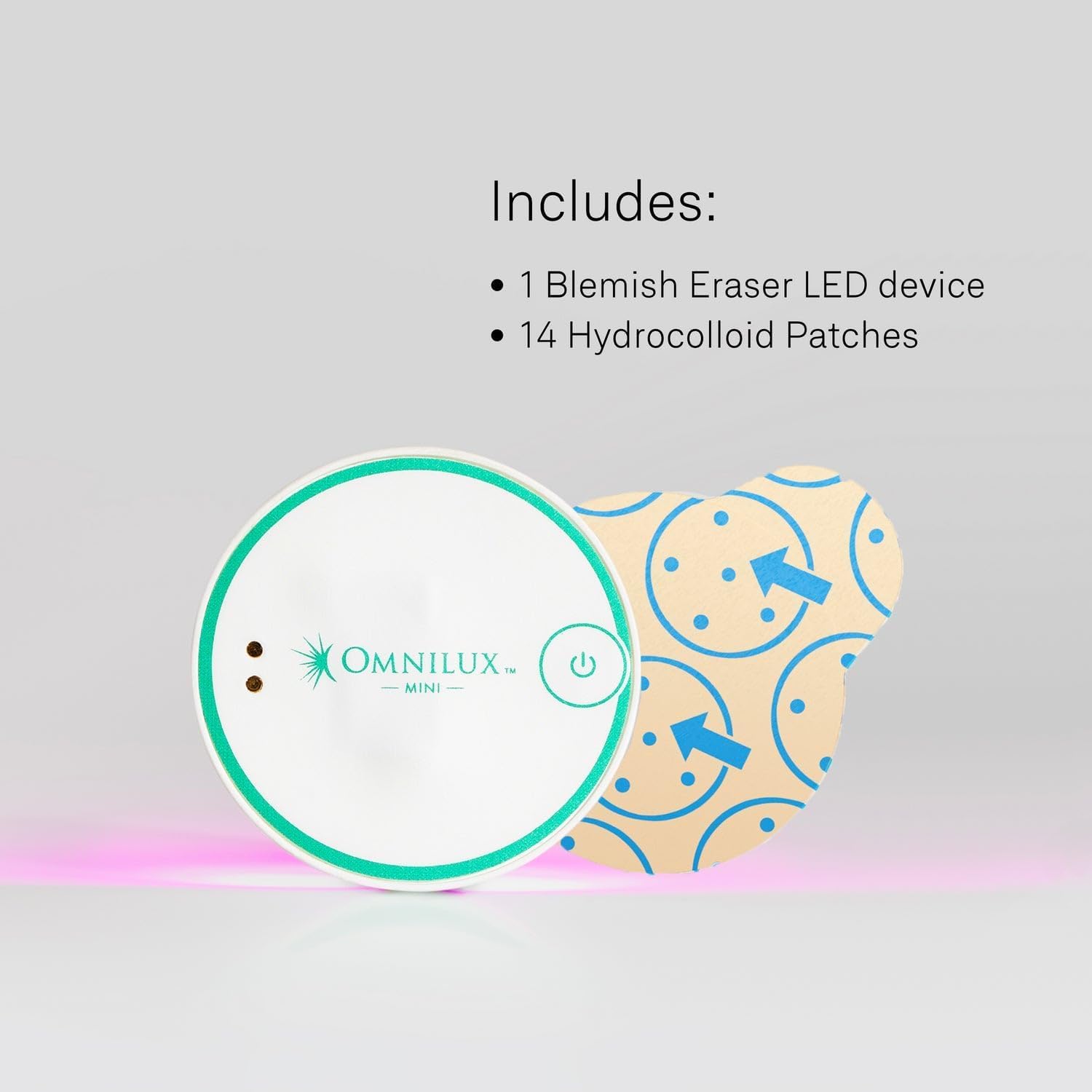 Omnilux Blemish Eraser. Dermatologist-Endorsed Blue and Red Light Therapy Mini Device for Breakouts While Soothing Inflammation and Redness.