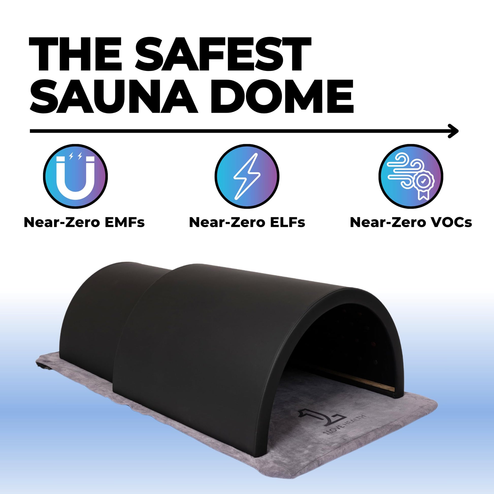 1Love Luxor Pro XL Far Infrared Sauna Dome | 1 Person Round Black Sauna | 1200W/110V Power | 10 Minute Preheat | Wood and Stones with Therapeutic Stones