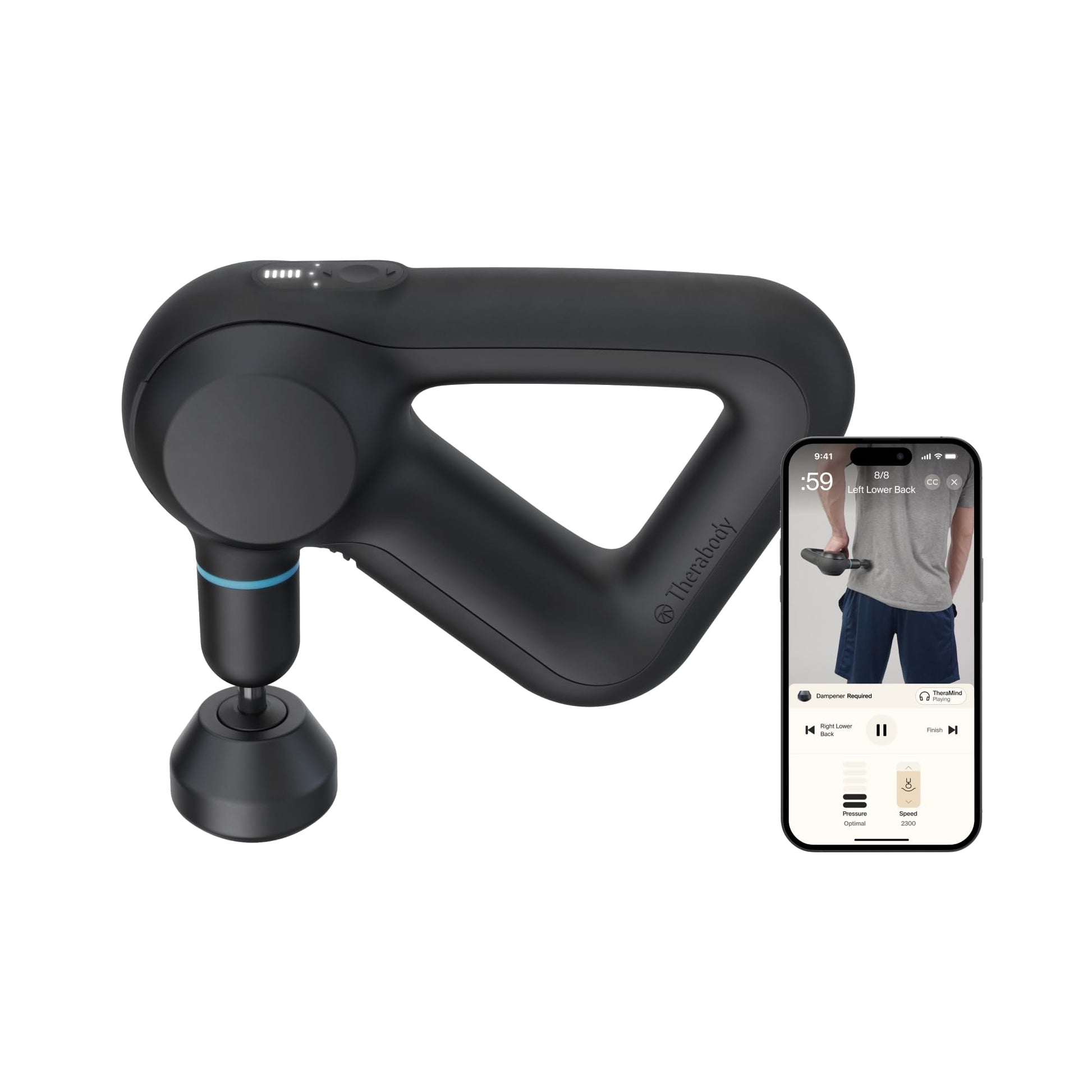 Theragun Prime Quiet Percussion Massage Gun for Deep Tissue Muscle Pain Relief, Portable Neck and Back Pain Relief, Handheld Electric Massager