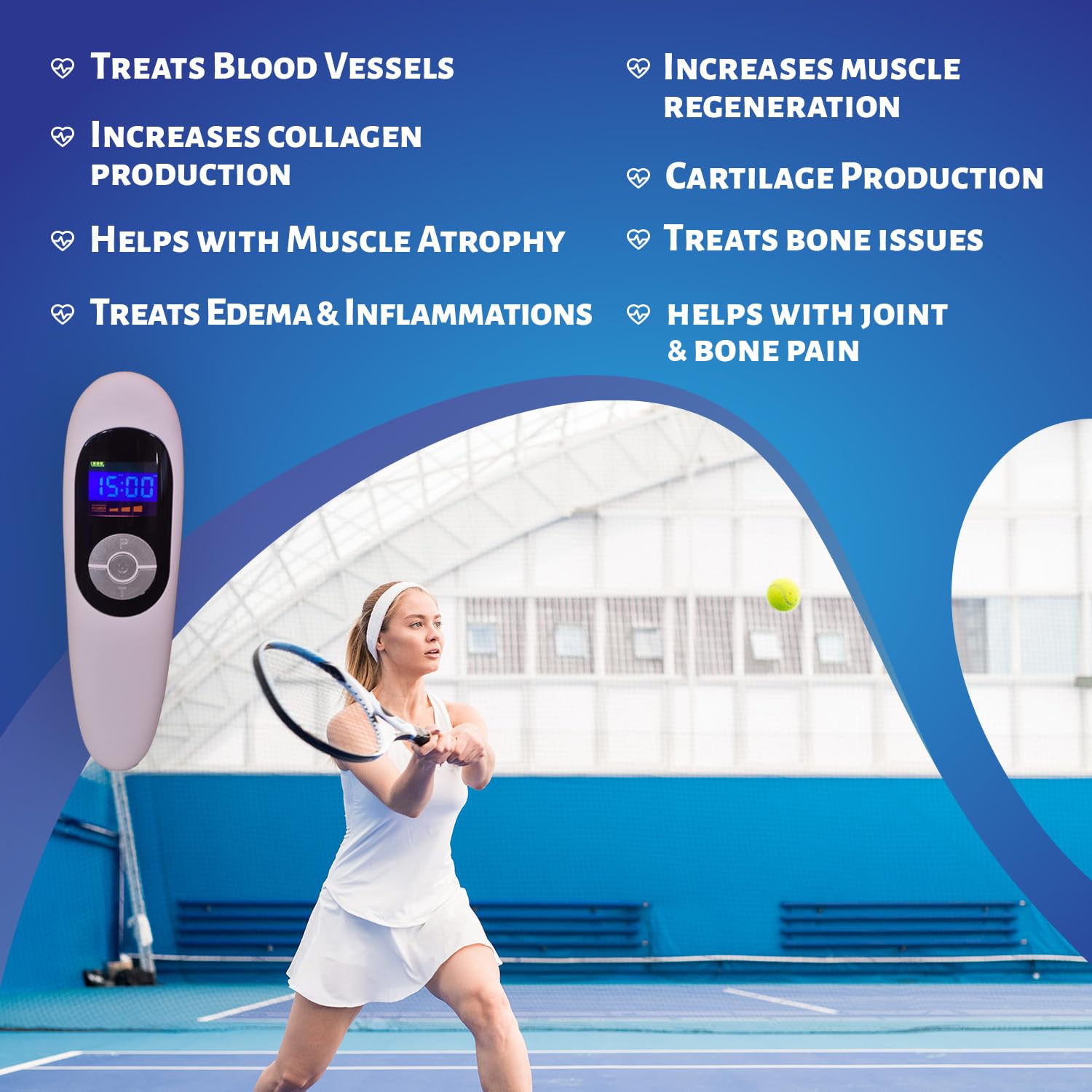 NRO® 210mW CE Certified LLLT for Pet/Men/Women Light Therapy Pain Relief Device for Muscle&Joints with 12X650 + 808nm with 3D Massage Ball