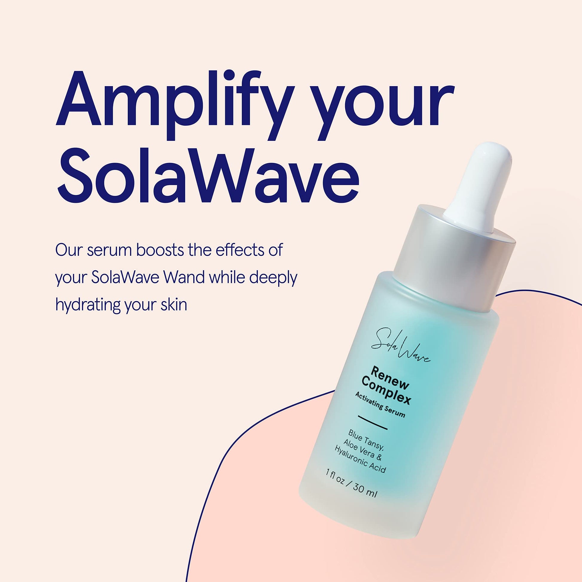 Solawave 4-in-1 Facial Wand and Renew Complex Serum Bundle | Red Light Therapy for Face and Neck | Microcurrent Facial Device for Anti-Aging | Face Massager with Anti-Wrinkle Serum | Rose Gold