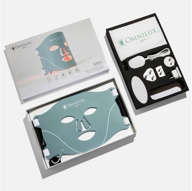 FDA Cleared Flexible LED Light Therapy Mask. Professional Clinic Grade Treatment at Home. (Men)