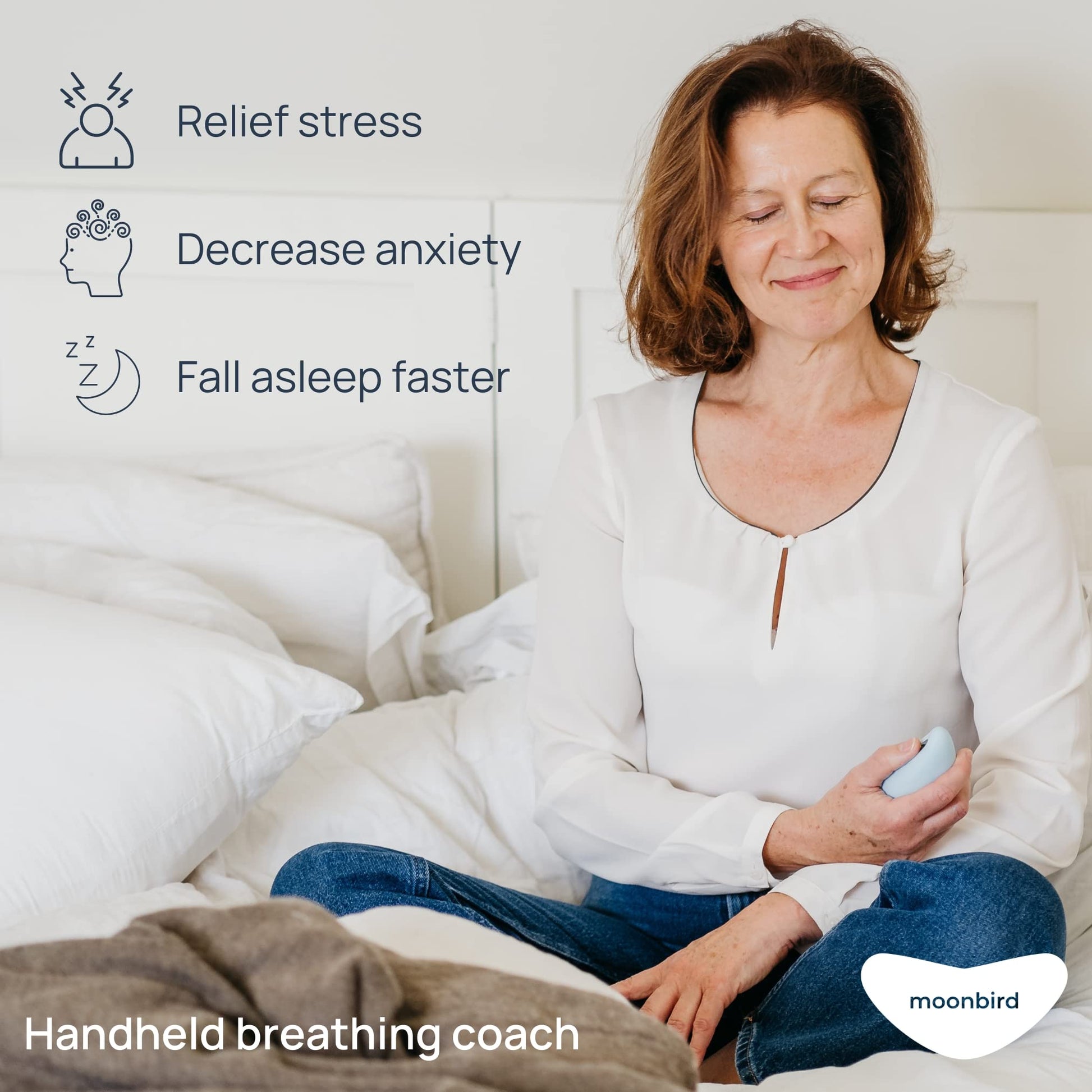 Moonbird Breathing and Sleep Coach - USB Rechargeable, Wireless, Waterproof