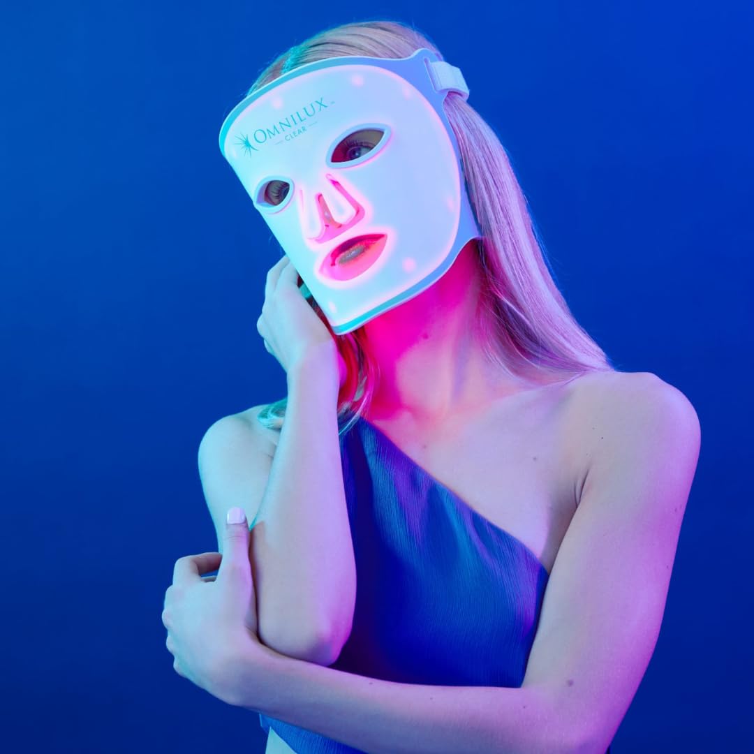 Omnilux Clear Dermatologist-recommended blue and red light therapy mask with clinically-proven results for acne. FDA cleared and CE certified
