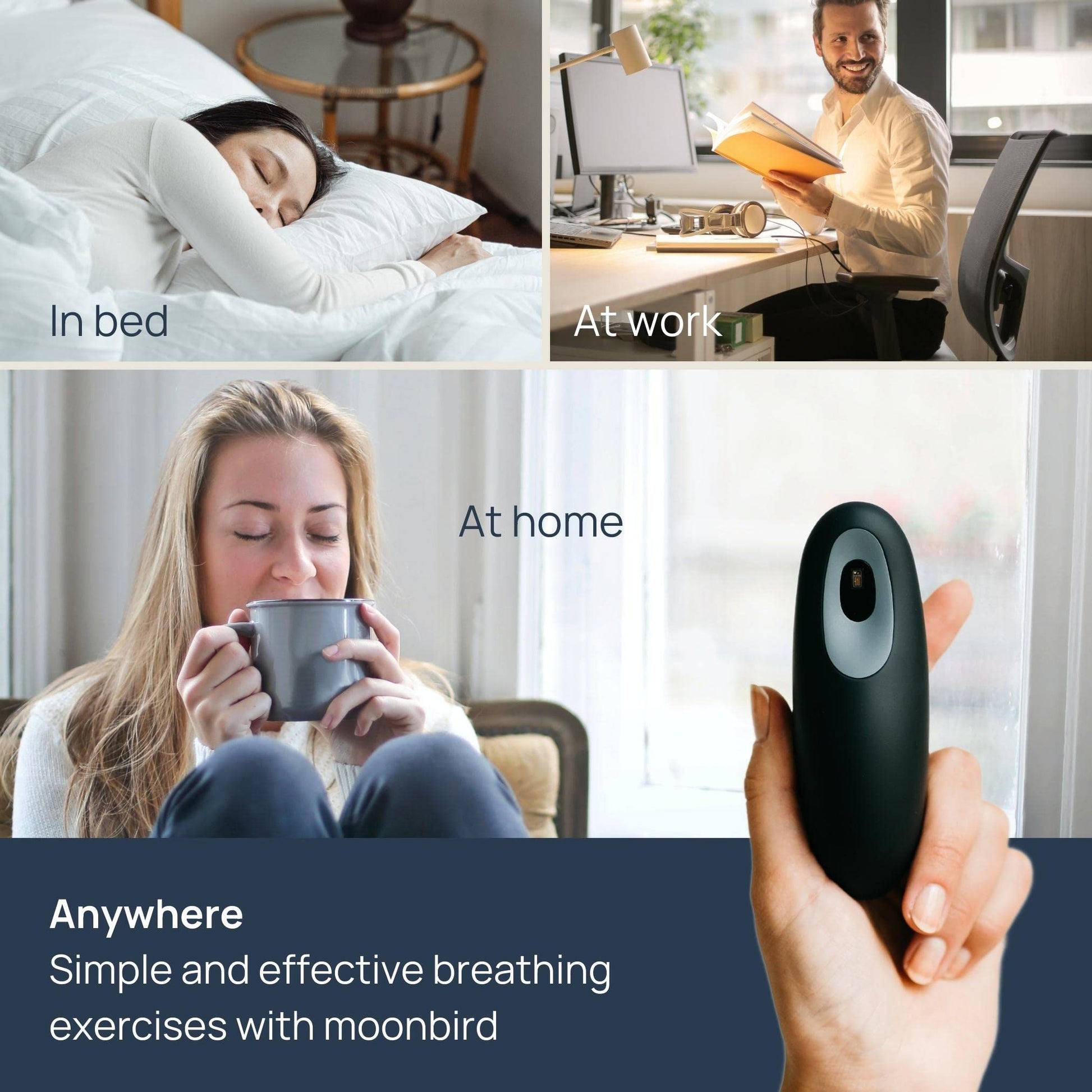 Moonbird Breathing and Sleep Coach - USB Rechargeable, Wireless, Waterproof