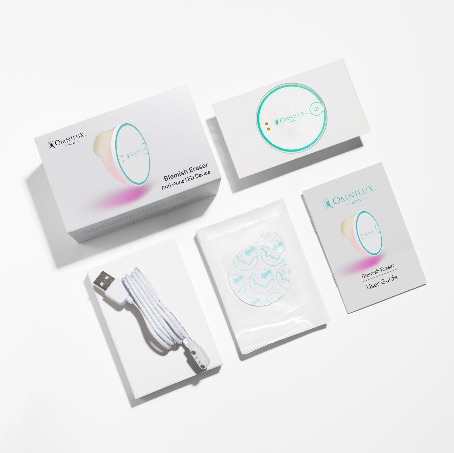 Omnilux Blemish Eraser. Dermatologist-Endorsed Blue and Red Light Therapy Mini Device for Breakouts While Soothing Inflammation and Redness.
