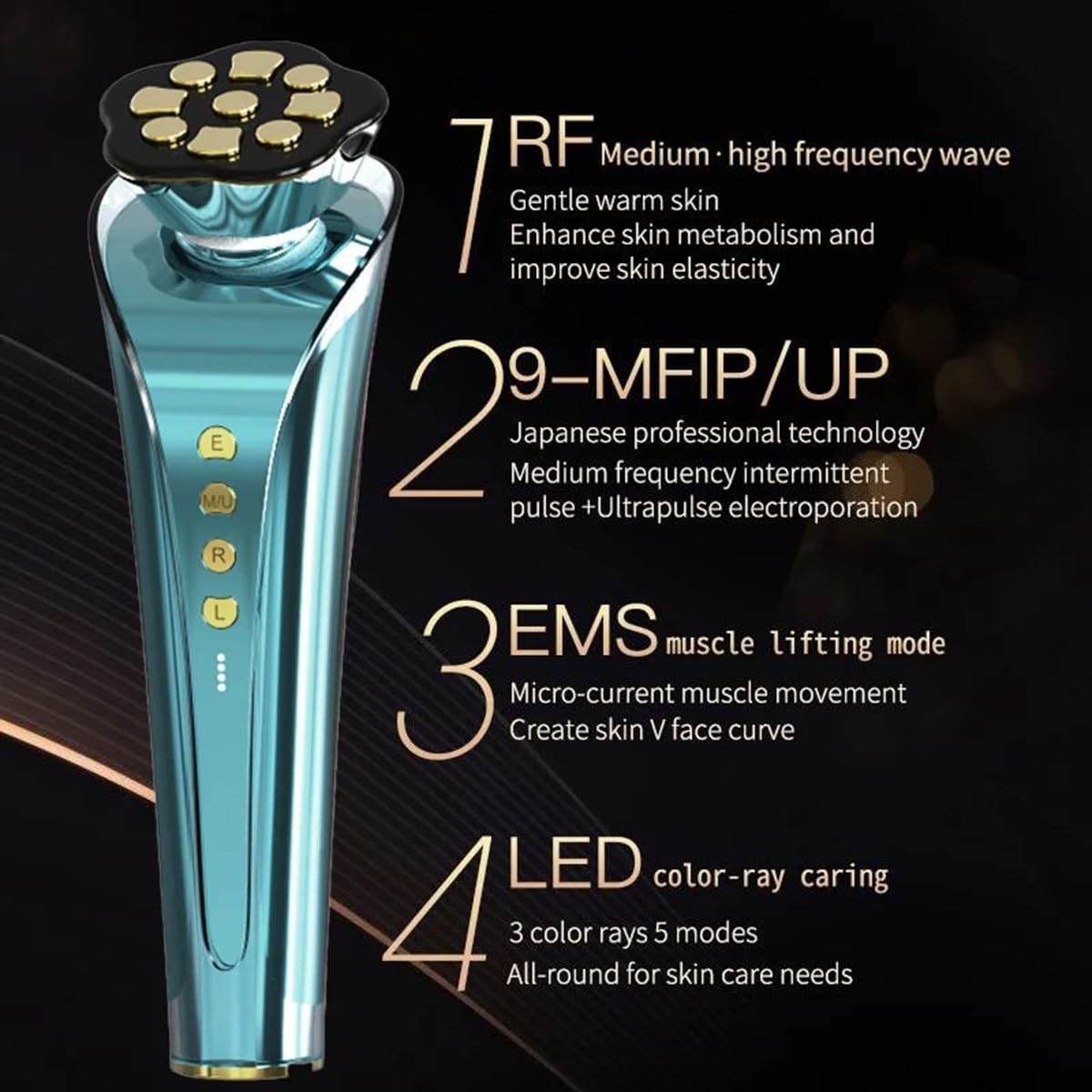 Halifax Polaris II Multifunctional Skin Rejuvenation Device for Face and Body | Advanced LED Light Therapy and Microcurrent Technology for Youthful, Radiant Skin